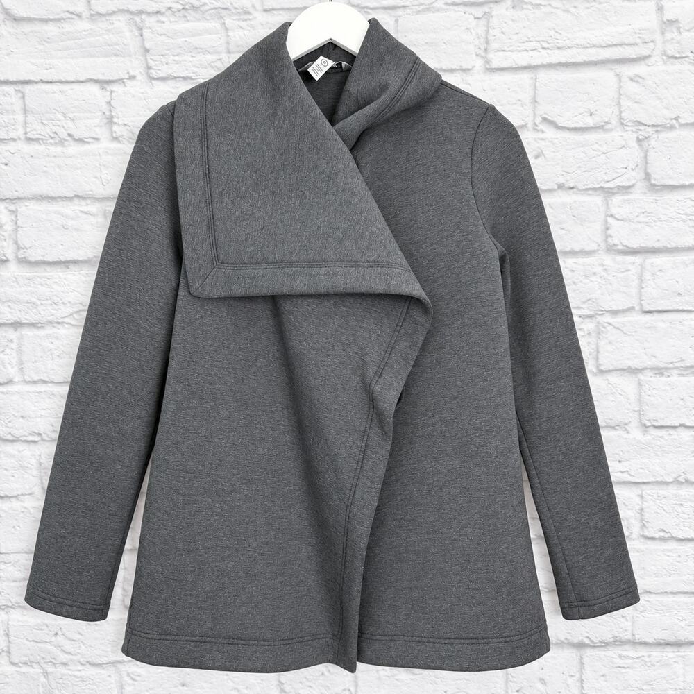 Spanx AirEssentials Open Wrap Cardigan Sweatshirt Size S Charcoal Gray